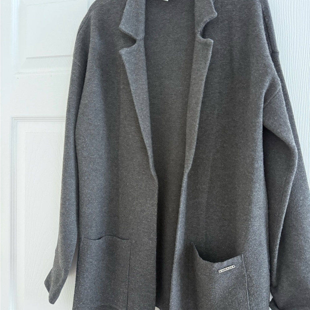 Anne Klein Charcoal Open Cardigan